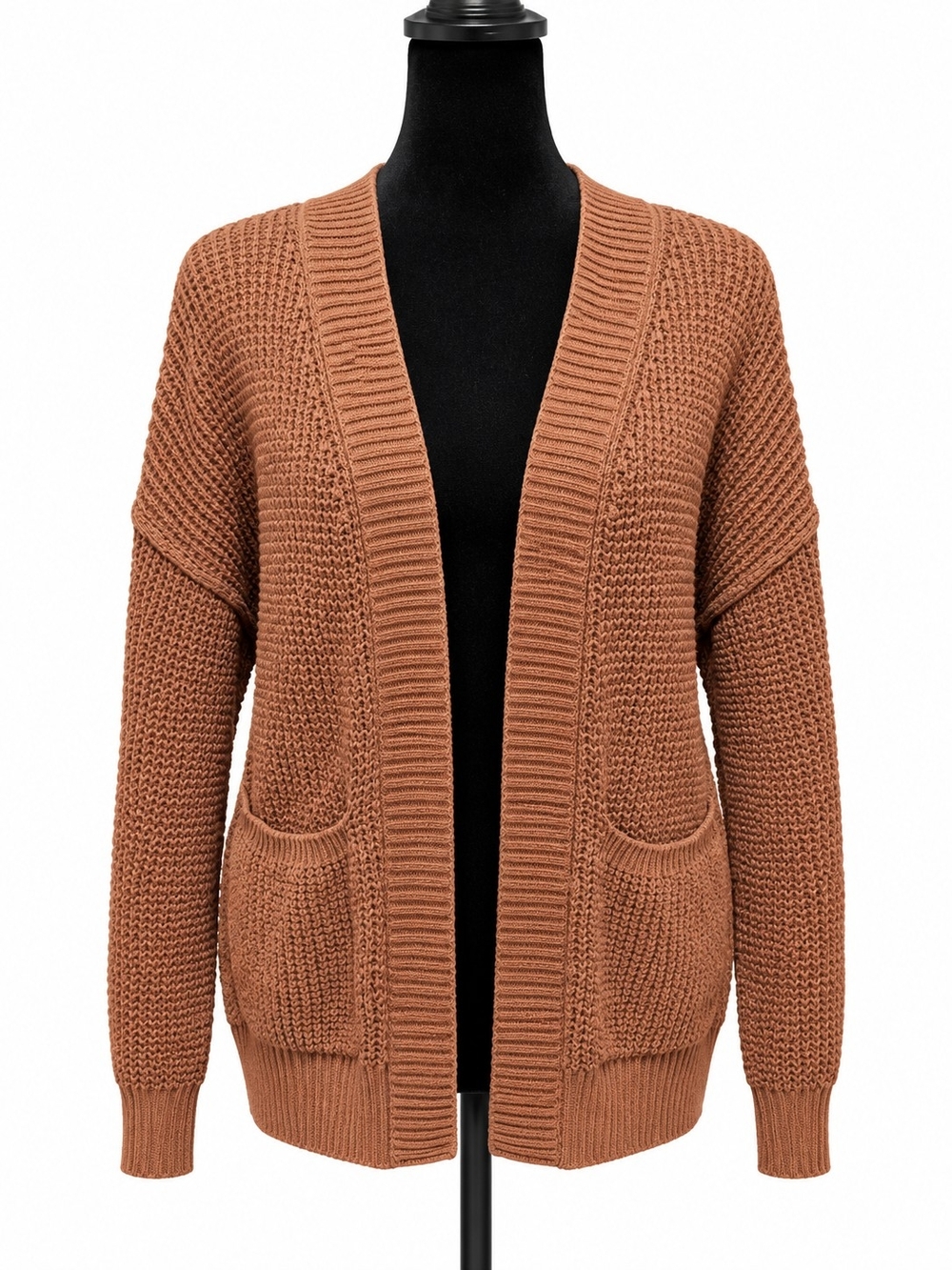 Universal Thread Women’s M Brown 100% Cotton Open Knit Cardigan Sweater